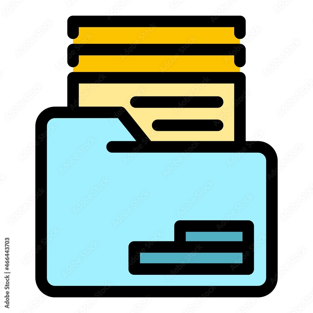 Poster archive folder icon. outline archive folder vector icon color flat isolated