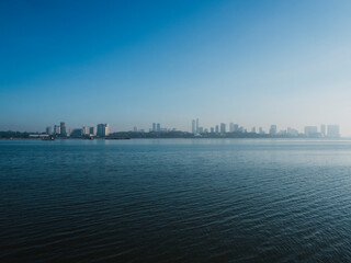 Skyline view of Straits of Johor, Malaysia