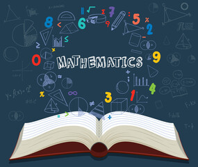 Doodle math formula with Mathematics font - obrazy, fototapety, plakaty