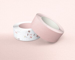 Terrazzo washi tape on pink background