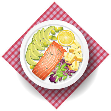 recommend clip art: Healthy breakfast with salmon steak