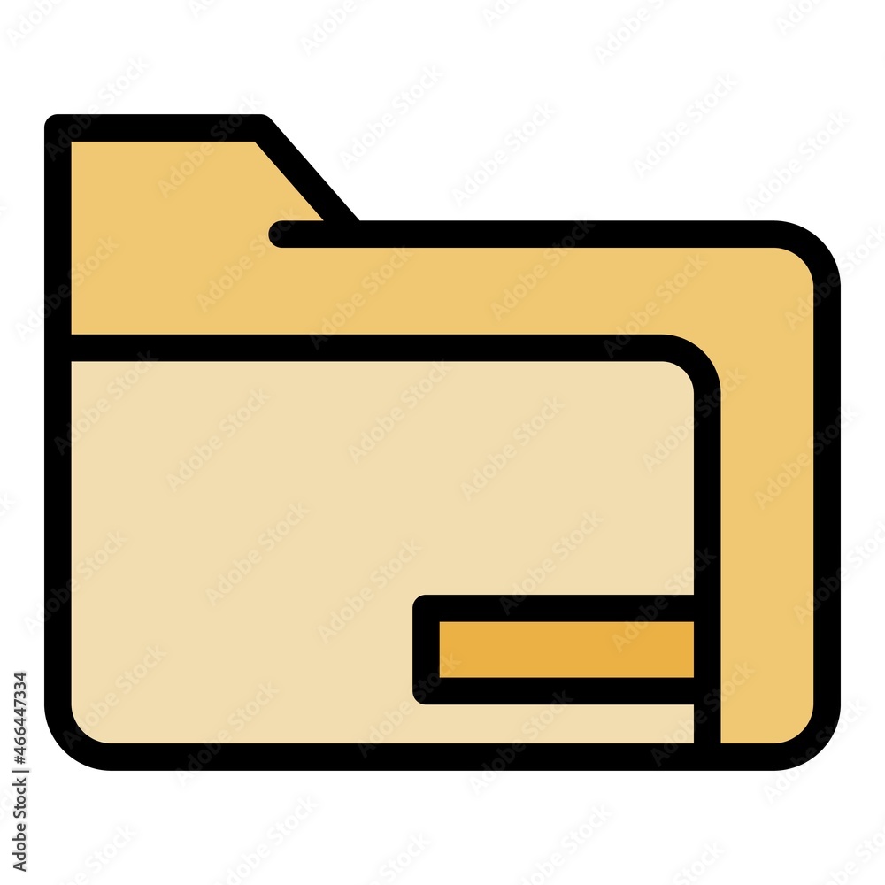 Poster file folder icon. outline file folder vector icon color flat isolated