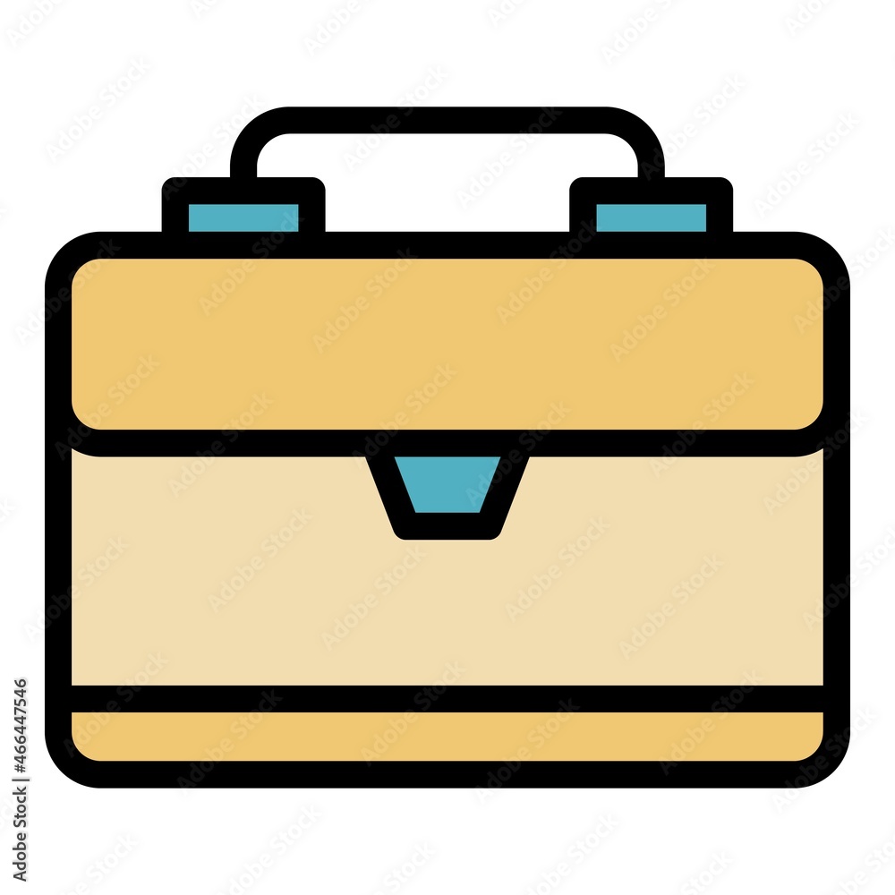 Wall mural worker suitcase icon. outline worker suitcase vector icon color flat isolated