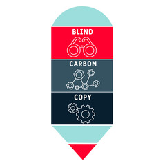 BCC - Blind Carbon Copy  acronym. business concept background.  vector illustration concept with keywords and icons. lettering illustration with icons for web banner, flyer, landing