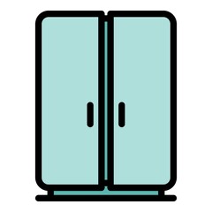 Freezer icon. Outline freezer vector icon color flat isolated