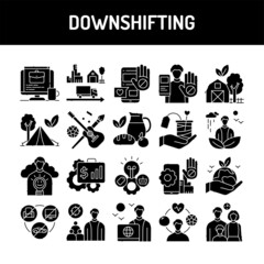 Downshifting line icons set. Isolated vector element.