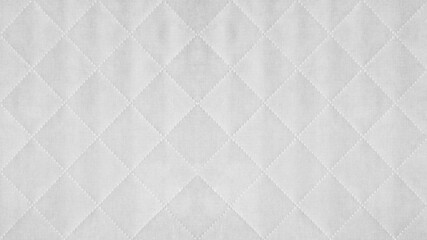 White colored seamless natural cotton linen textile fabric texture pattern, with diamond quilted,...