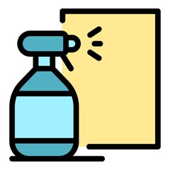 Cleaning spray icon. Outline cleaning spray vector icon color flat isolated