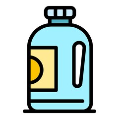 Cleaning solution icon. Outline cleaning solution vector icon color flat isolated