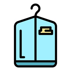 Dry cleaning suit icon. Outline dry cleaning suit vector icon color flat isolated