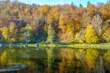 The rain is a tributary of the Danube and flows through the Bavarian Forest, photographed in autumn