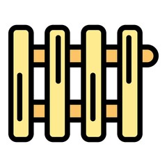 Bedroom calorifer icon. Outline bedroom calorifer vector icon color flat isolated