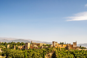 Arabic palace complex called Alhambra in Granada, Spain