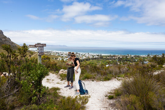 hikers on the Fernkloof Nature Reserve trail, Hermanus, South Africa