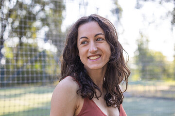 Portrait of a smiling sportive woman