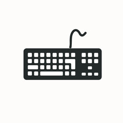 The computer keyboard. Flat vector illustration