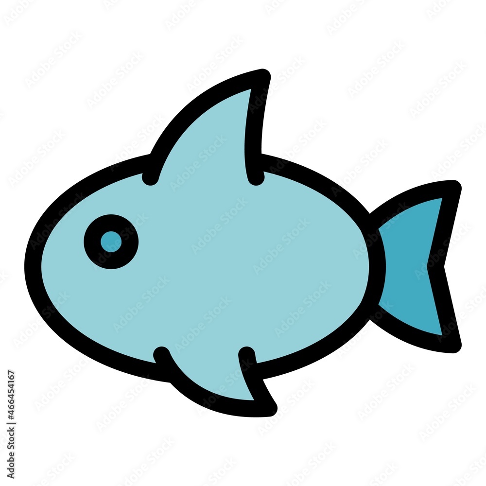 Poster shark toy icon. outline shark toy vector icon color flat isolated - Posters