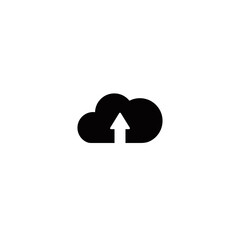 Cloud data storage simple flat icon vector illustration