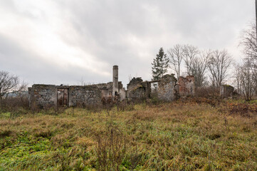 ruins in countryside