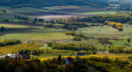 Fototapeta na wymiar landscape of Balaton-felvidék from Csobánc