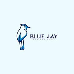 Blue jay bird logo vector design. Modern creative design