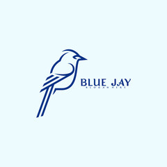 Blue jay bird logo vector design. Modern creative design