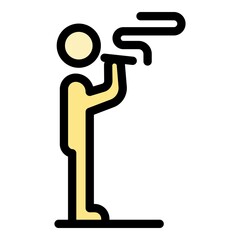 Smoking teen icon. Outline smoking teen vector icon color flat isolated