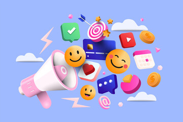 Modern 3d illustration of Digital Marketing concept