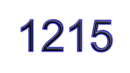 blue 1215 number 3d effect white background