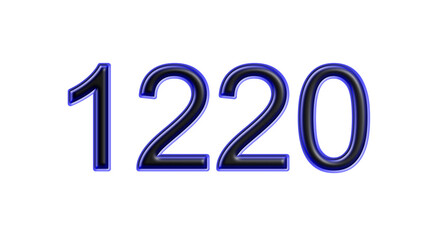 blue 1220 number 3d effect white background
