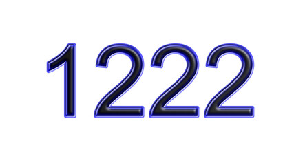 blue 1222 number 3d effect white background