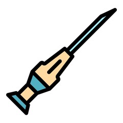 Catheter device icon. Outline catheter device vector icon color flat isolated