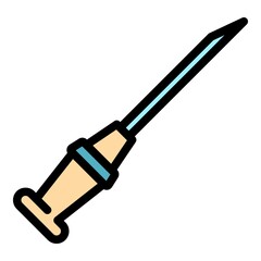 Medical catheter device icon. Outline medical catheter device vector icon color flat isolated