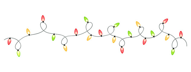 Christmas lights. Isolated vector illustration.