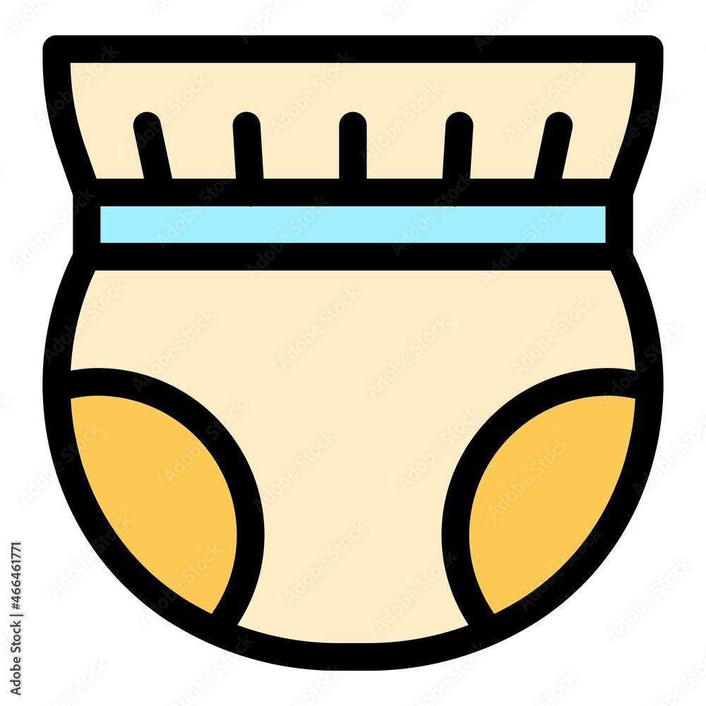 Poster sleep diaper icon. outline sleep diaper vector icon color flat isolated - Posters