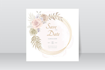 Beautiful roses invitation card template