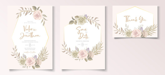 Beautiful roses invitation card template