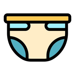 Baby absorbent icon. Outline baby absorbent vector icon color flat isolated