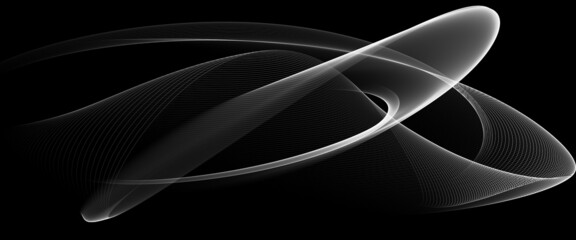 Tech background with abstract black and white wave line
