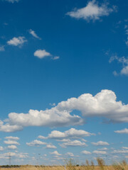 Naklejka na ściany i meble Dreamy cloudscape over the wild field