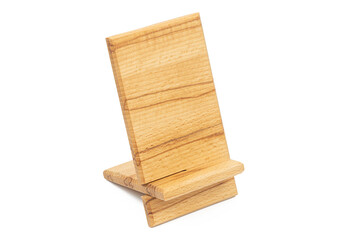 Wooden Phone Holder isolated above white background