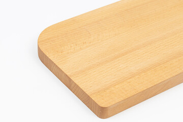 Wooden flat board isolated above white background