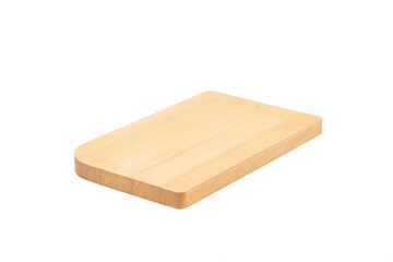 Wooden flat board isolated above white background