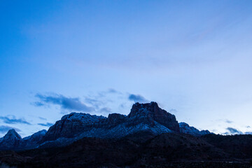 Fototapeta na wymiar Winter sunrise in Zion National Park, United States of America