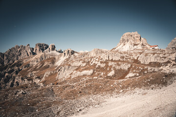 Dolomiten Drei Zinnen Sonnenaufgang Auronzo Hütte Dreizinnenhütte Sextner Dolomiten Südtirol Ostalpen