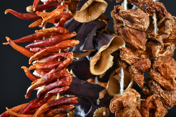 Dried vegetables close-up