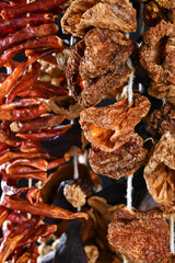 Close-up of dried vegetables