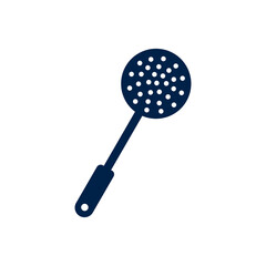 Skimmer icon. Slotted Spoon pictogram isolated on white, color, transparent background. Vector icon shape. Skimmer simple symbol sign of utensil.