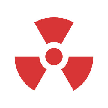 Radioactive vector icon. Red symbol