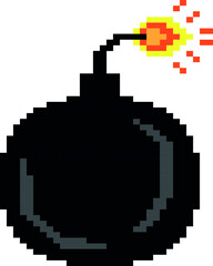 Bomb pixel art vector illustration.